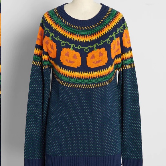 Give ‘em pumpkin ModCloth Halloween sweater - Picture 1 of 3